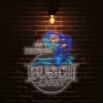 catch the vibe unique go fish busch light neon sign designs best selling.webp