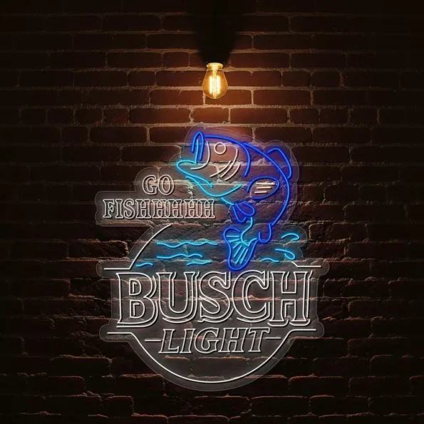 catch the vibe unique go fish busch light neon sign designs best selling.webp