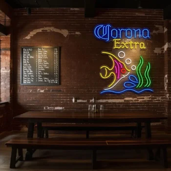 colorful neon fish sign for a vibrant bar or home decor fashion forward.webp
