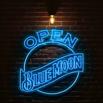illuminate your space with unique open blue moon neon signs best selling.webp