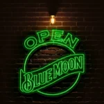 illuminate your space with unique open blue moon neon signs best selling.webp