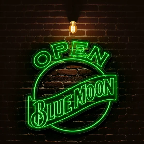 illuminate your space with unique open blue moon neon signs fashion forward.webp