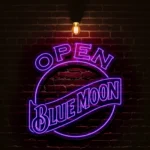 illuminate your space with unique open blue moon neon signs best selling.webp