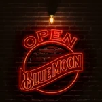 illuminate your space with unique open blue moon neon signs best selling.webp