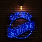 illuminate your space with unique open blue moon neon signs best selling.webp