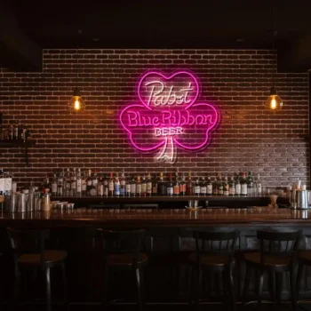 pabst blue ribbon neon sign vintage style for bar decor fashion forward.webp
