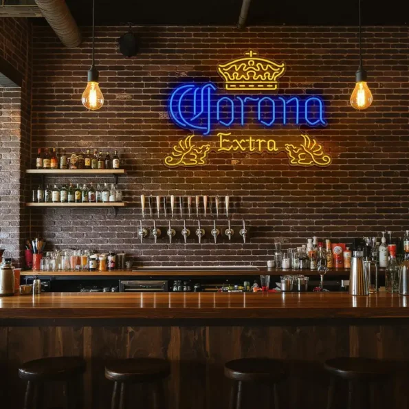 radiant corona extra neon sign for vibrant bar decor latest model.webp