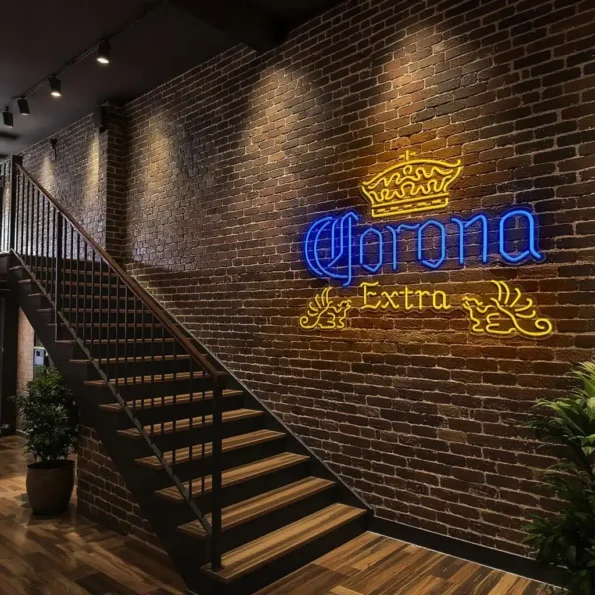 radiant corona extra neon sign for vibrant bar decor premium grade.webp