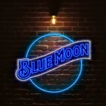 stunning blue neon moon sign for unique home decor ideas best selling.webp