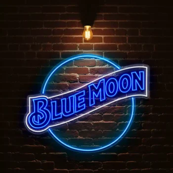stunning blue neon moon sign for unique home decor ideas best selling.webp