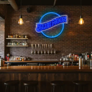stunning blue neon moon sign for unique home decor ideas fashion forward.webp