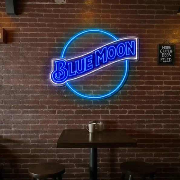 stunning blue neon moon sign for unique home decor ideas top rated.webp