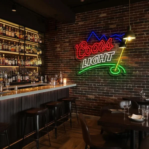stunning coors light neon sign for bar and home decor lovers premium grade.webp