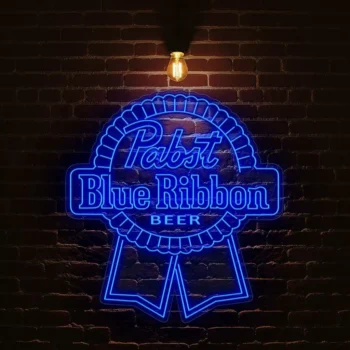 stunning neon blue ribbon sign for beer lovers and collectors best selling.webp