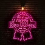 stunning neon blue ribbon sign for beer lovers and collectors best selling.webp