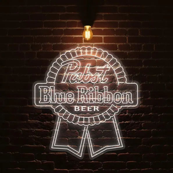 stunning neon blue ribbon sign for beer lovers and collectors new arrival.webp