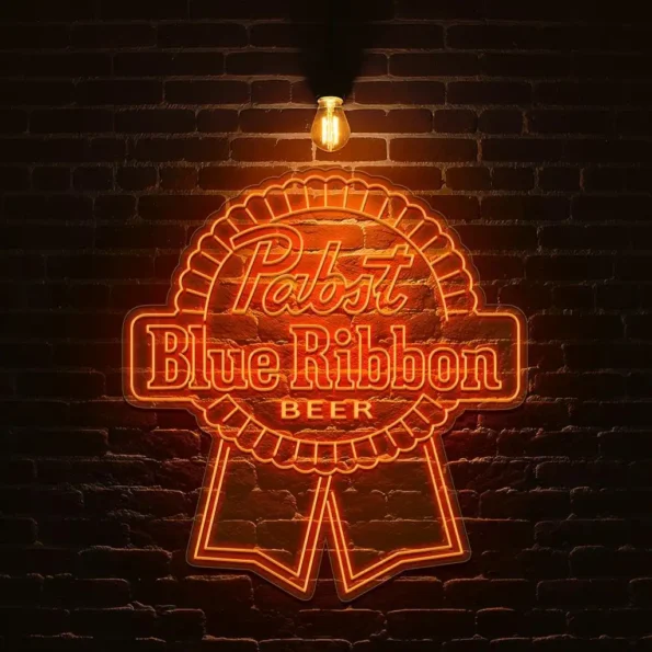 stunning neon blue ribbon sign for beer lovers and collectors top rated.webp