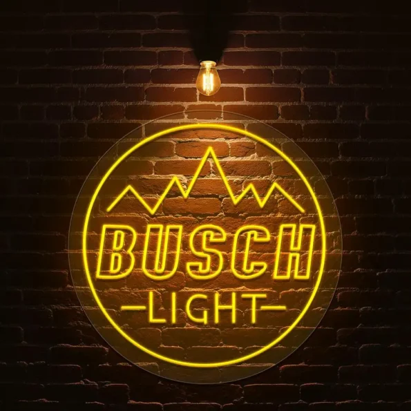 stunning neon busch light sign design for your home bar decor premium grade.webp