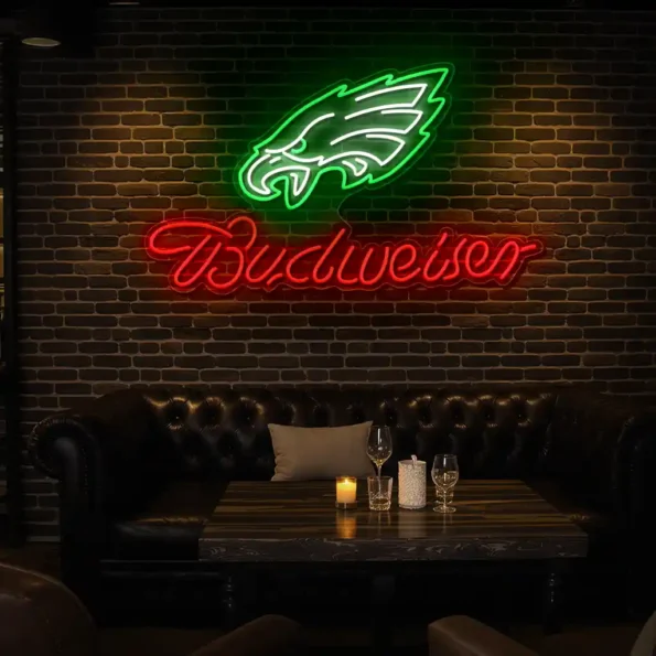 stunning neon signs eagles and budweiser for your space decor high quality.webp