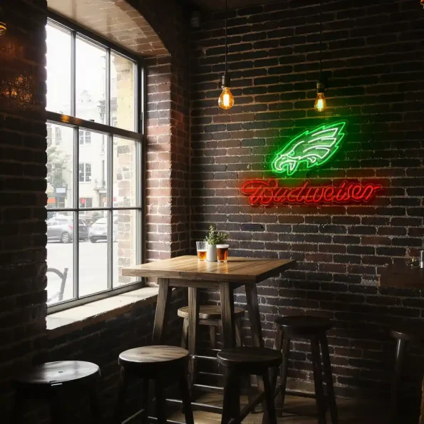 stunning neon signs eagles and budweiser for your space decor premium grade.webp