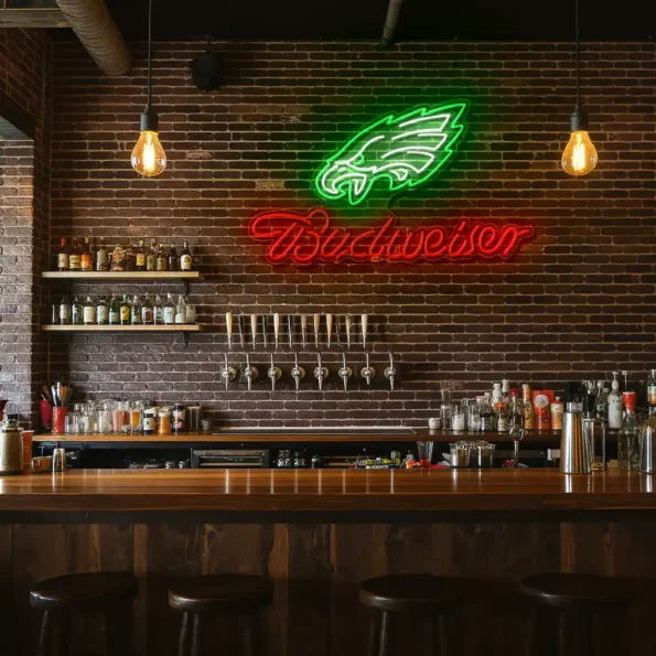 stunning neon signs eagles and budweiser for your space decor trendy.webp
