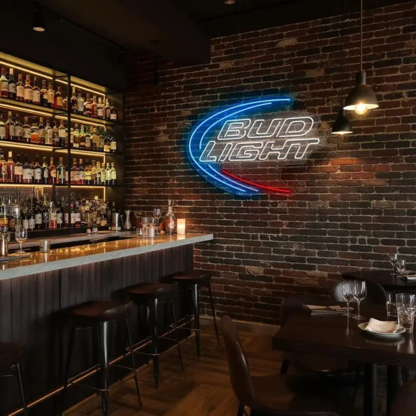 stylish bud light neon sign eye catching bar decor idea latest model.webp
