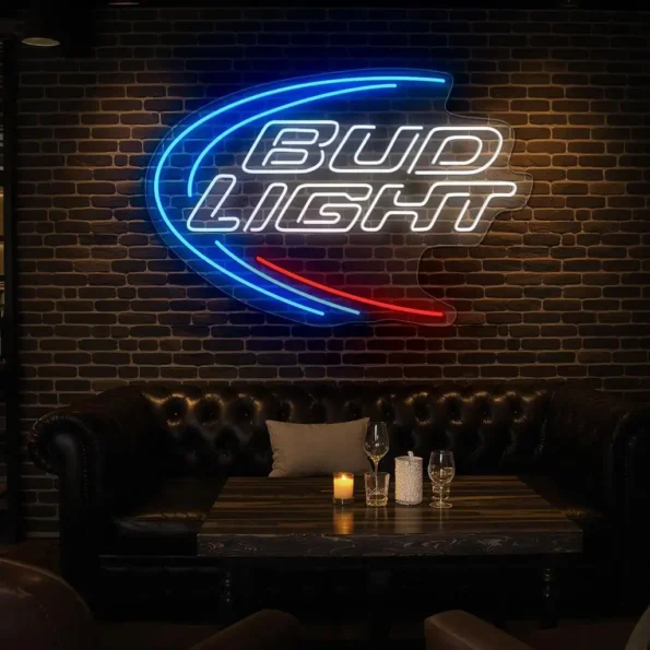 stylish bud light neon sign eye catching bar decor idea premium grade.webp