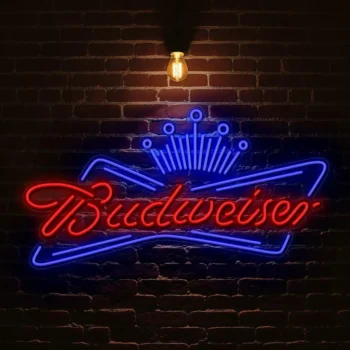 stylish budweiser neon sign perfect for home bar decoration best selling.webp