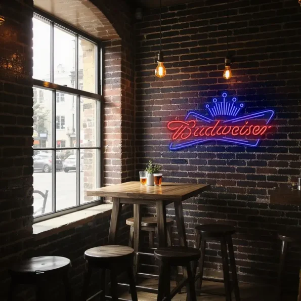stylish budweiser neon sign perfect for home bar decoration trendy.webp