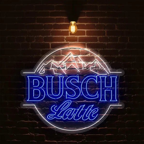 stylish busch latte neon sign for unique home decor lighting best selling.webp