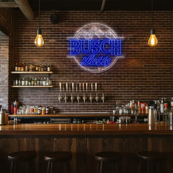 stylish busch latte neon sign for unique home decor lighting high quality.webp