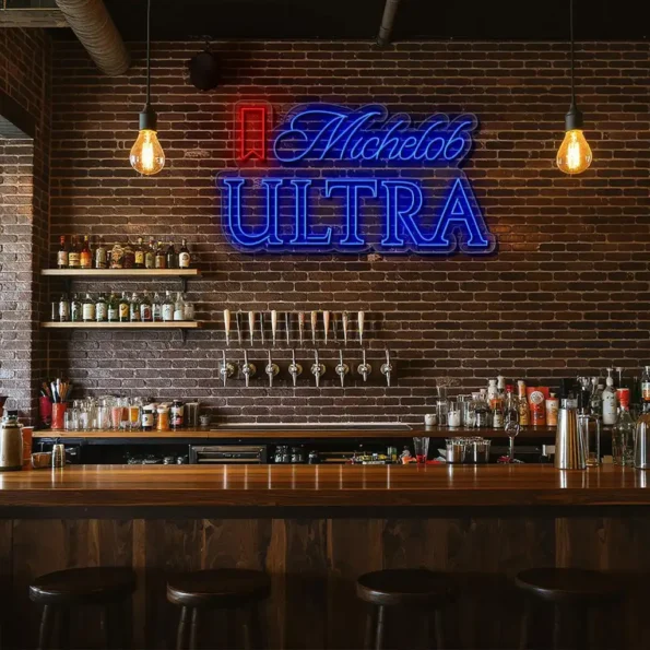 stylish michelob ultra neon sign for home bar decor high quality.webp