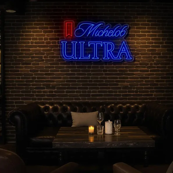stylish michelob ultra neon sign for home bar decor premium grade.webp