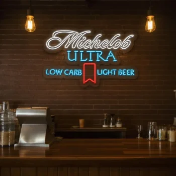 stylish michelob ultra neon sign for low carb beer lovers fashion forward.webp
