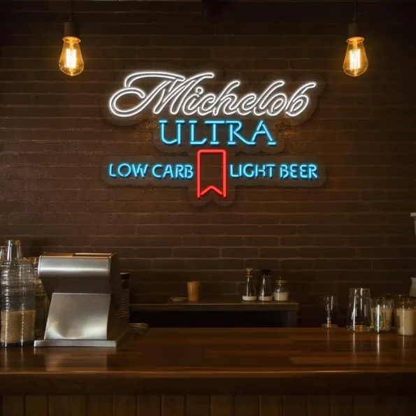 stylish michelob ultra neon sign for low carb beer lovers fashion forward.webp