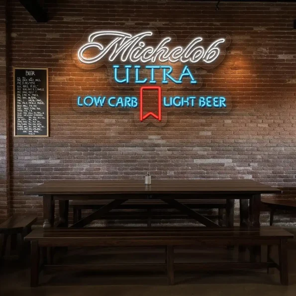 stylish michelob ultra neon sign for low carb beer lovers high quality.webp