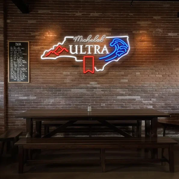 stylish michelob ultra neon sign for your home bar decor high quality.webp