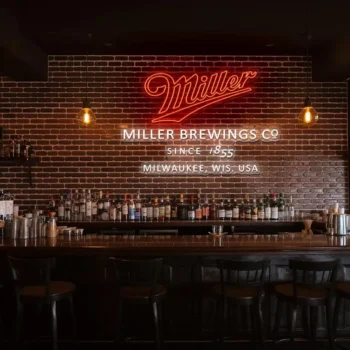 stylish miller beer neon sign perfect for home bars decor fashion forward.webp