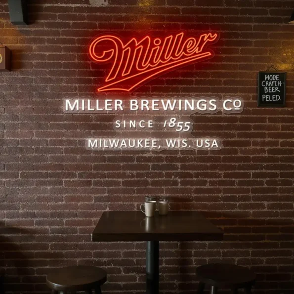 stylish miller beer neon sign perfect for home bars decor high quality.webp