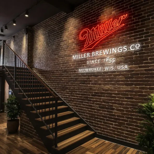 stylish miller beer neon sign perfect for home bars decor new arrival.webp