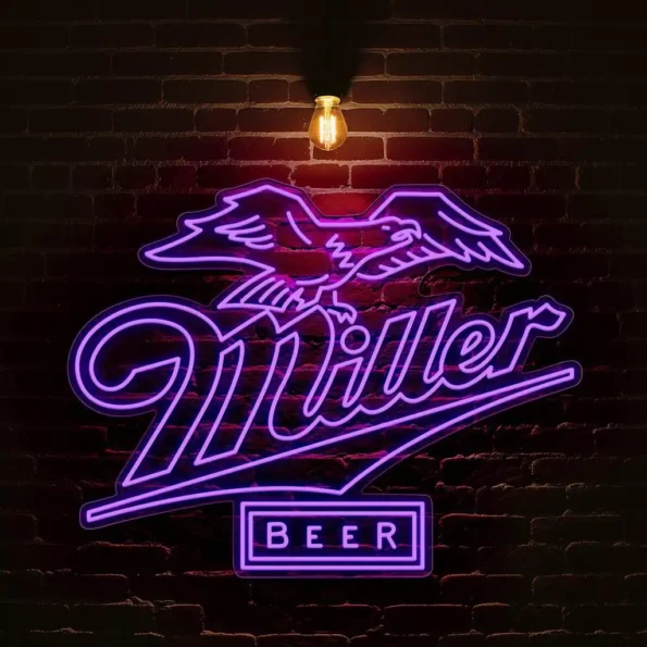 stylish miller neon sign for your bar or man cave dcor high quality.webp