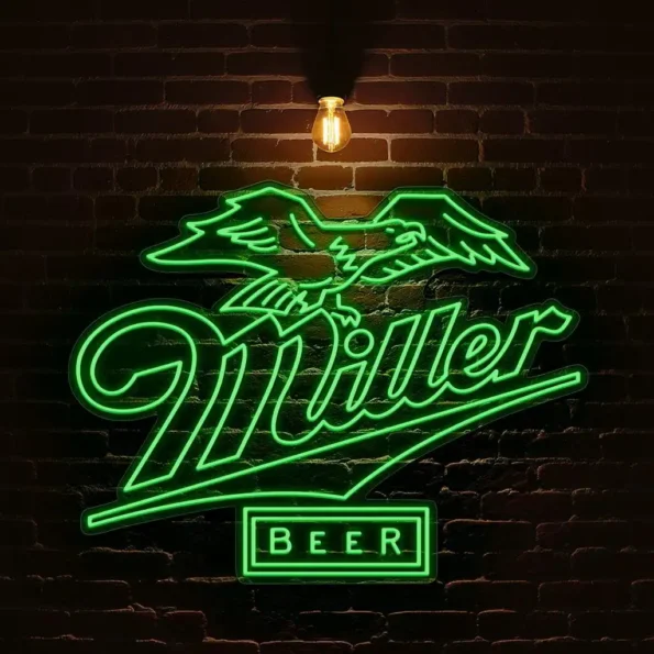 stylish miller neon sign for your bar or man cave dcor latest model.webp