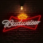 stylish neon budweiser sign for home bar or man cave decoration best selling.webp