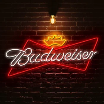 stylish neon budweiser sign for home bar or man cave decoration best selling.webp