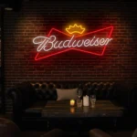stylish neon budweiser sign for home bar or man cave decoration best selling.webp