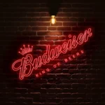 stylish neon budweiser sign illuminate your space with elegance best selling.webp