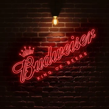 stylish neon budweiser sign illuminate your space with elegance best selling.webp
