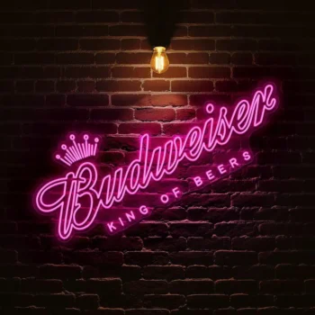 stylish neon budweiser sign illuminate your space with elegance fashion forward.webp