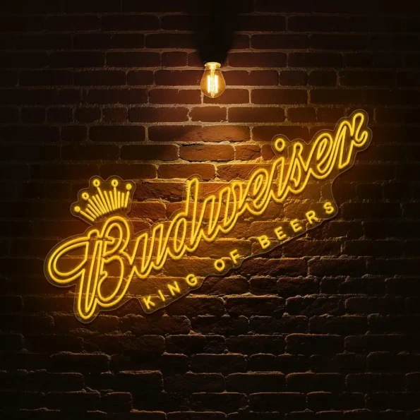 stylish neon budweiser sign illuminate your space with elegance latest model.webp