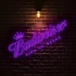 stylish neon budweiser sign illuminate your space with elegance best selling.webp
